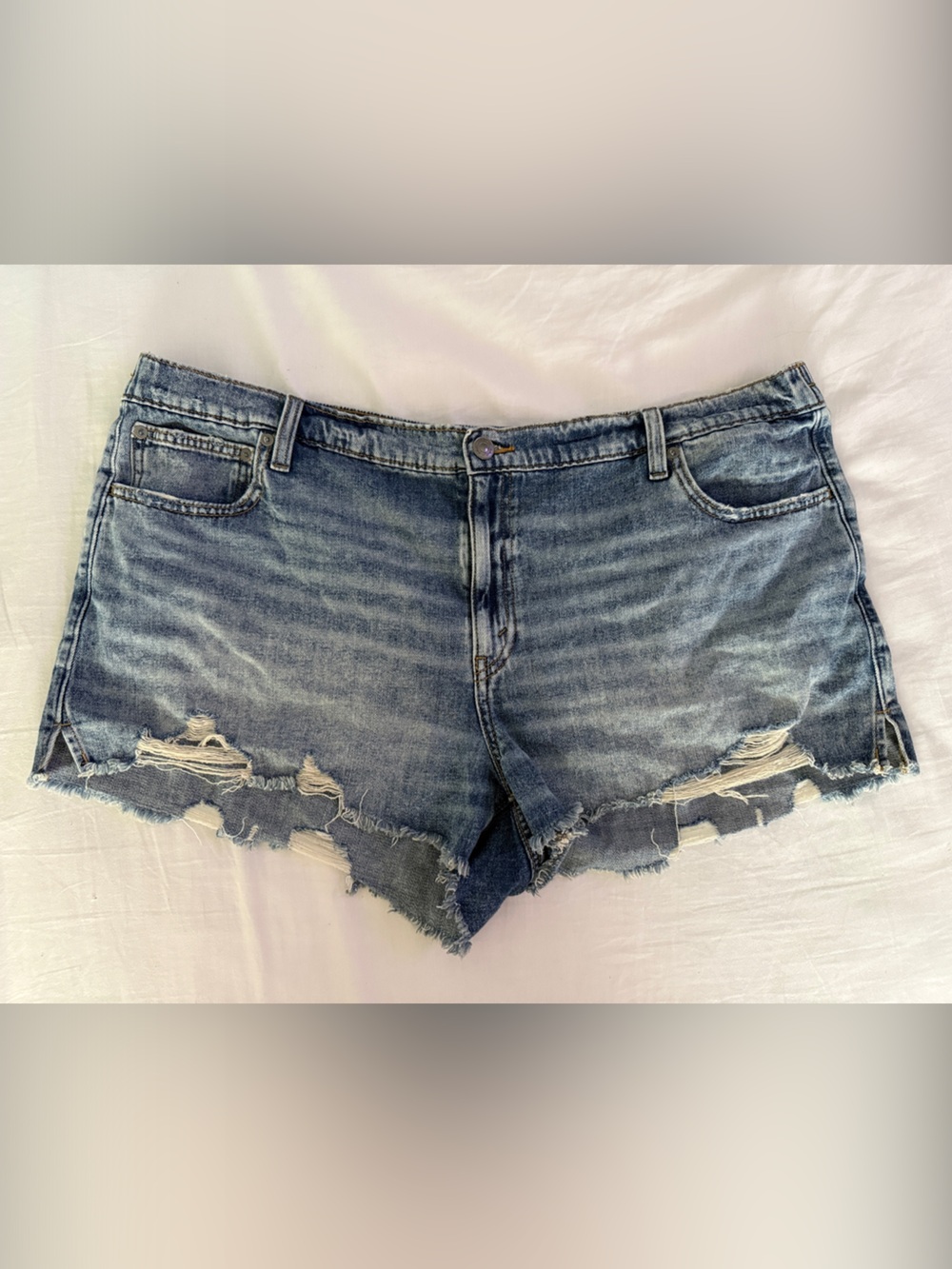 NWOT Aerie Women's Distressed Denim Jean Shorts in Blue
